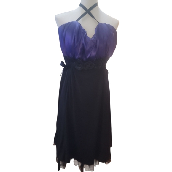 Snap Purple satin Black prom homecoming occasion whimsygoth Dress 3x - Picture 1 of 3